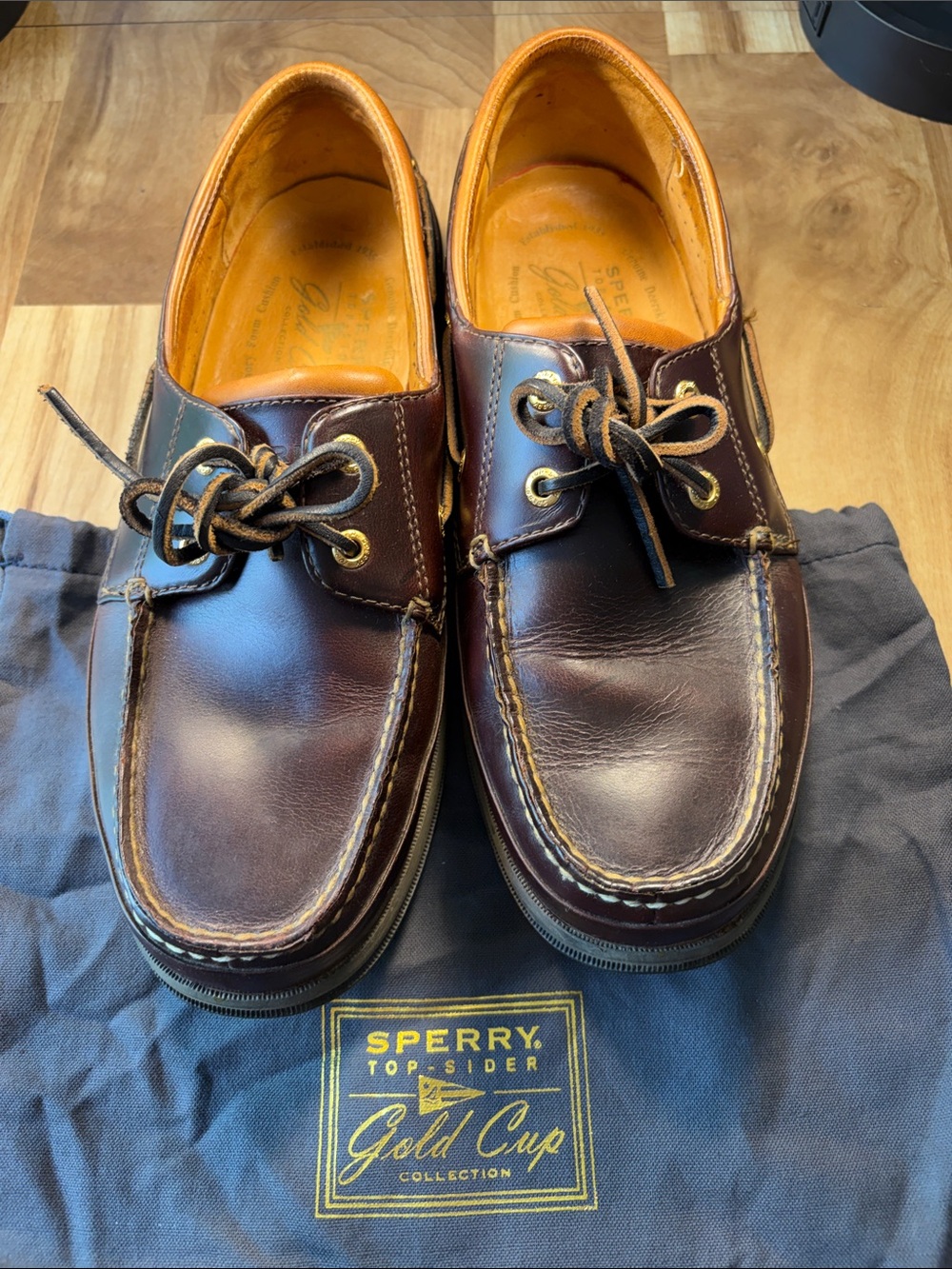 Sperry Gold Cup Dark Brown Leather Gold Cup Collection Boat Shoes 9m